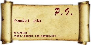 Pomázi Ida névjegykártya
